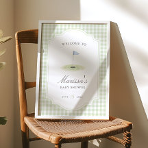 Novo no Clube de Golfe Verde Gingham Baby Shower