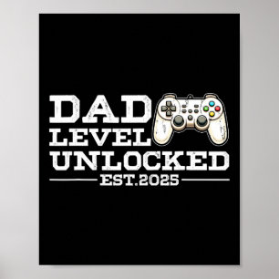Poster Novo Pai Divertido Nível Desbloqueado 2025 Jogo de