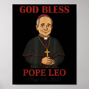 Poster Novo Papa 2025 Deus Abençoe Papa Leão Xiv 8 de Mai