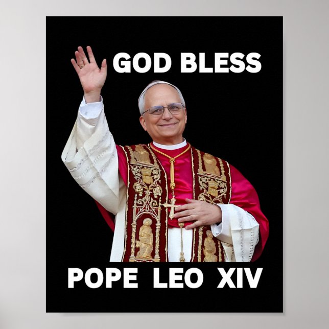Poster Novo Papa Leão Xiv presentes católicos Merch Souve (Frente)