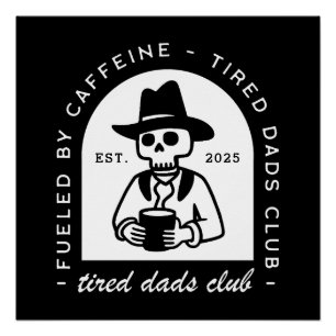 Pôster Novo papai de amante de café engraçado personaliza