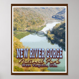 POSTER NOVO RIO GORGE NATIONAL PARK - VIRGÍNIA OCIDENTAL 