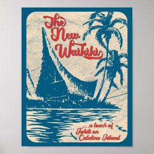 Poster Novo Tiki Bar Waikiki Estilo Havaiano Retro Estilo