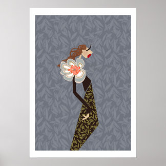 Poster Novo Visual Elegante Flor Glam Moda Arte Cartaz