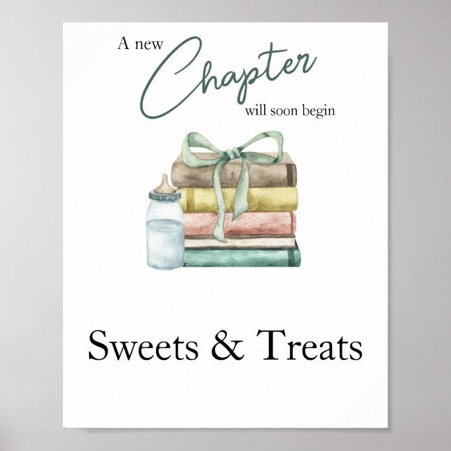 Poster Novos doces e guloseimas de Chá de fraldas (Frente)