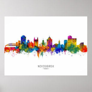 Poster Novosibirsk Rússia Skyline