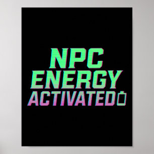 Poster Npc Energia Ativada Estética Divertida Rgb Gamer P