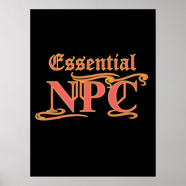 Poster NPC essencial Não mire Rob ou RPG engraçado no Mat (Frente)
