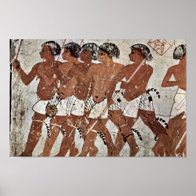 Poster Nubian Mercenaries By Maler Der Grabkammer Des Zen (Frente)