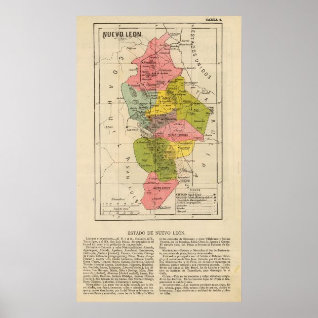 Pôster Nuevo Leon, México (Frente)