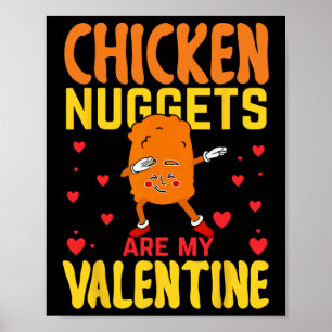Poster Nuggets de Frango São Meu Namorado Engraçado Comid