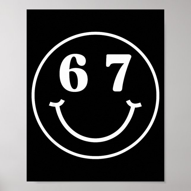 Poster Number 67 Player Or 67th Birthday Six Seven Funny  (Frente)