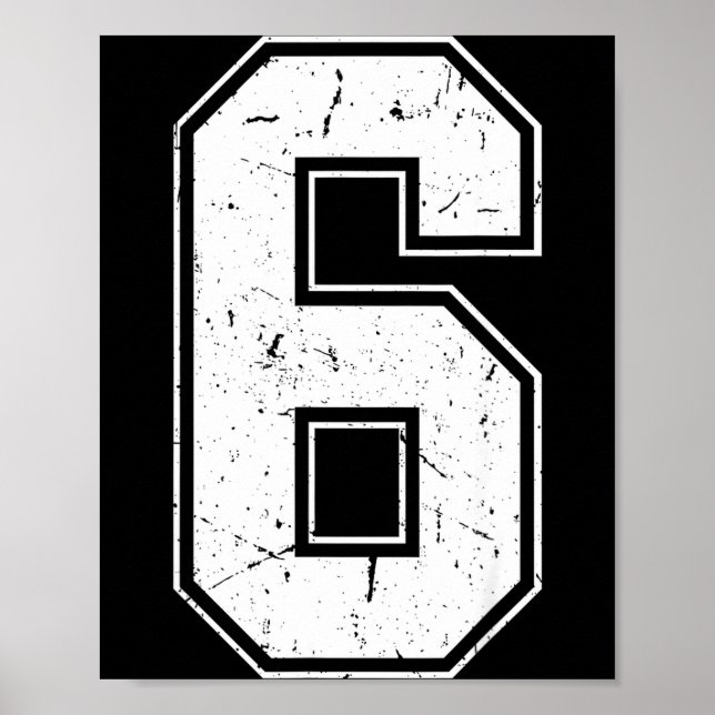 Poster Number 6 Matching Costume 67 Meme Costume Distress (Frente)