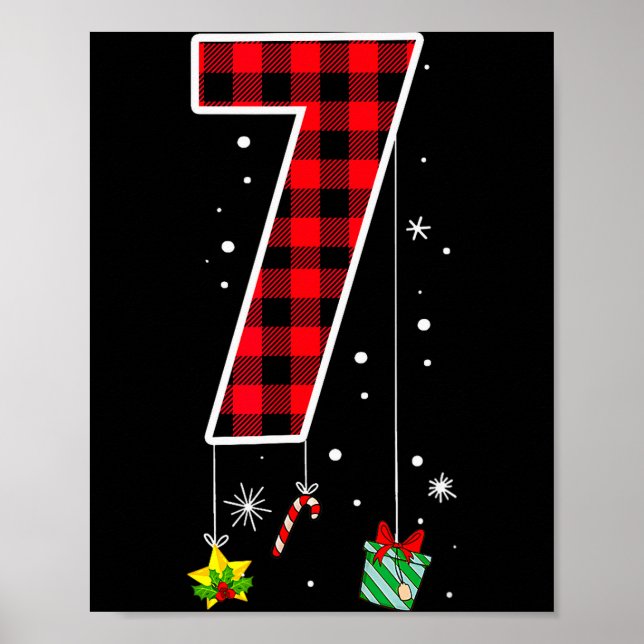 Poster Number 7 Funny Meme Saying 6 7 Six Seven Christmas (Frente)