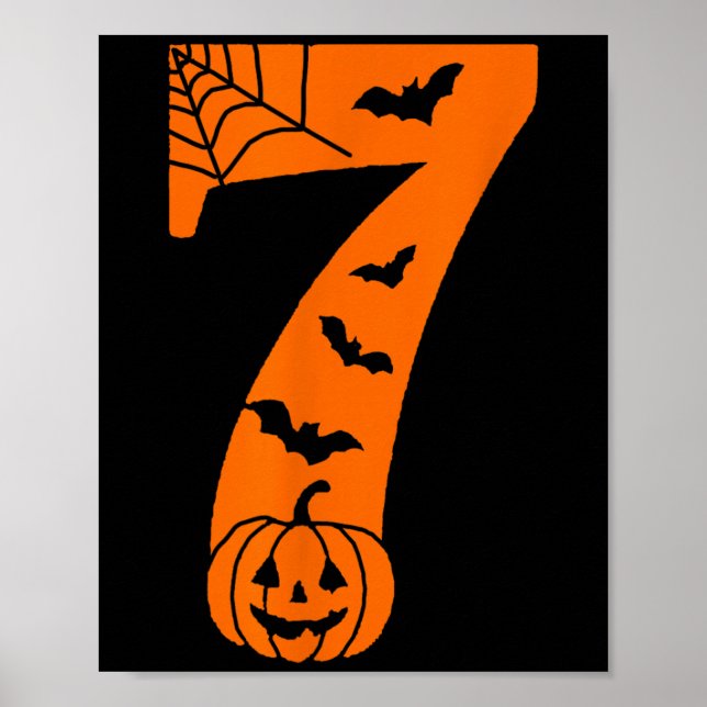 Poster Number 7 Funny Meme Saying 6 7 Six Seven Halloween (Frente)