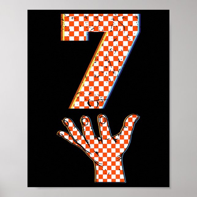 Poster Number 7 Matching 67 Meme Checkered Halloween Cost (Frente)