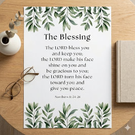 Poster Numbers 6:24-26 The Lord Bless You and Keep You