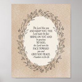 Poster Numbers 6:24–26 The Lord Bless You Neutral Vintage