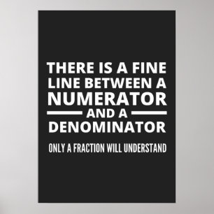 Poster NÚMERADOR NUMERADOR FINO DE LINHA EM Matemática En