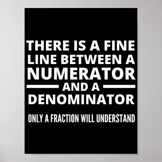 Poster NÚMERADOR NUMERADOR FINO DE LINHA EM Matemática En (Frente)