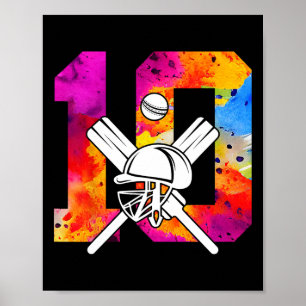 Poster Número 10 Anos Críquete 10º Aniversário 1