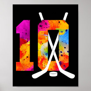 Poster Número 10 Anos de Hóquei no Gelo Aniversário de 10