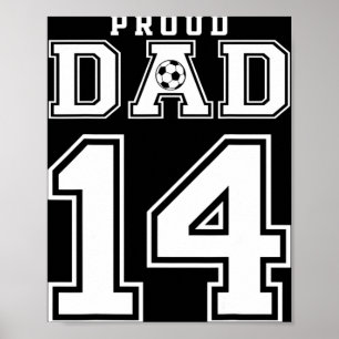 Poster Número 14 Personalizado Orgulhoso Pai de Futebol F