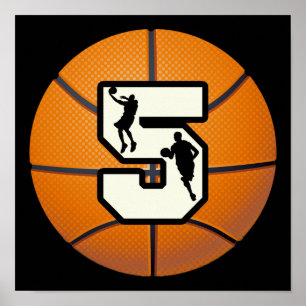 Poster Número 5 - Basquete e Jogadores