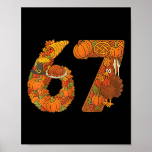 Poster Número 67 Correspondente Seis Sete 6 7 Meme 67 Açã