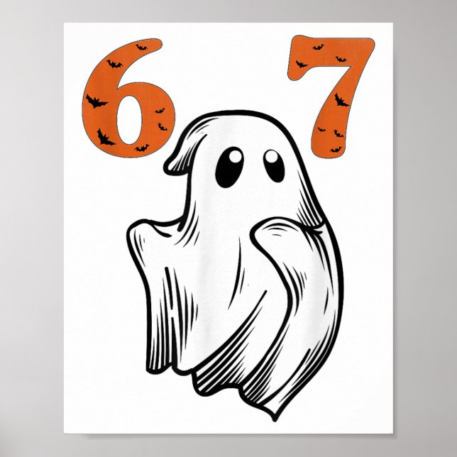 Poster Número 67 Correspondente Seis Sete 6 7 Meme Hallow (Frente)