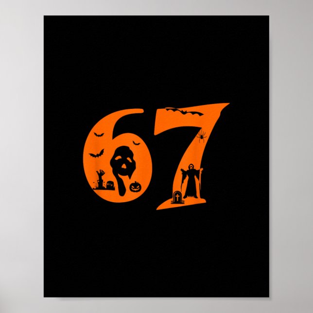 Poster Número 67 Dito Meme Divertido 6 7 Seis Sete Assust (Frente)