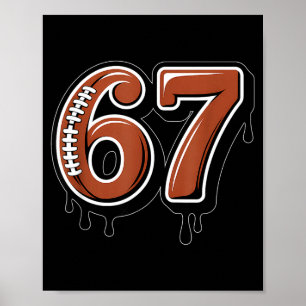 Poster Número 67 do gotejamento de rugby jogador ou 67º a
