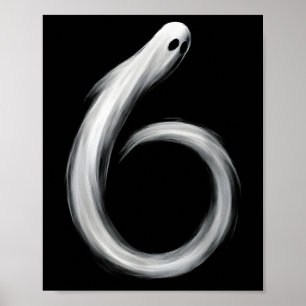 Poster Número 6 Fantasma Divertido Seis Sete 67 Meme de H