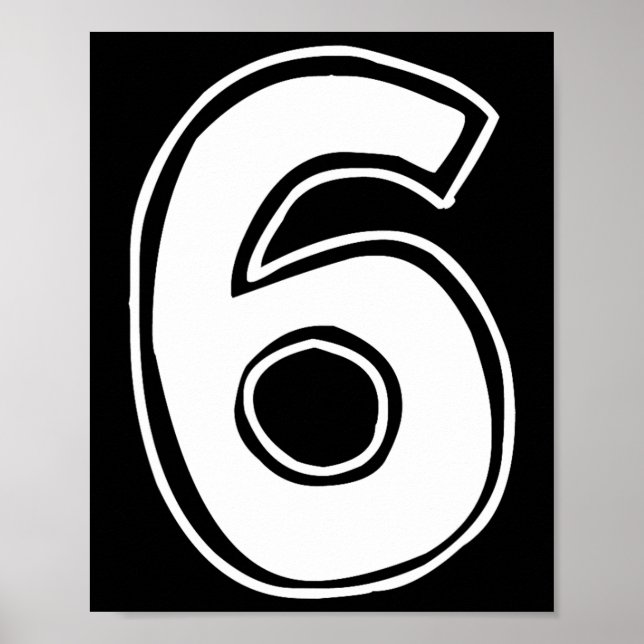 Poster Número 6 Seis Sete 6 7 Meme 67 Engraçado Aniversár (Frente)