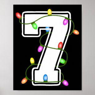 Poster Número 7 Menino Aniversário de 7 anos Natal Feliz 