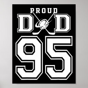 Poster Número 95 Personalizado Orgulhoso Pai de Hockey Pa