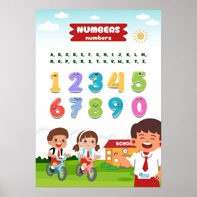 Poster Número com Crianças Felizes (Frente)