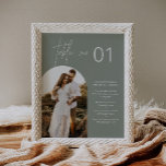 Poster Número da tabela de fotos do SAGE Boho com fatos d<br><div class="desc">A Coleção SAGE é nova, moderna e perfeita para o casamento boêmico ou a celebração neutra em termos de gênero. Ele apresenta uma surpreendente fonte moderna de script emparelhada com uma bela matiz verde, criando um olhar que é simultaneamente limpo e elegante. Essa coleção é perfeita para casais que querem...</div>