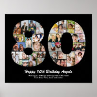 Número de 80º Aniversário Presente de Colagem de F