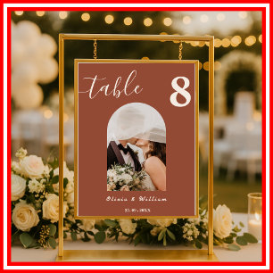Poster Número de Mesa FOTOGRAFIA Casamento Boho Laranja Q
