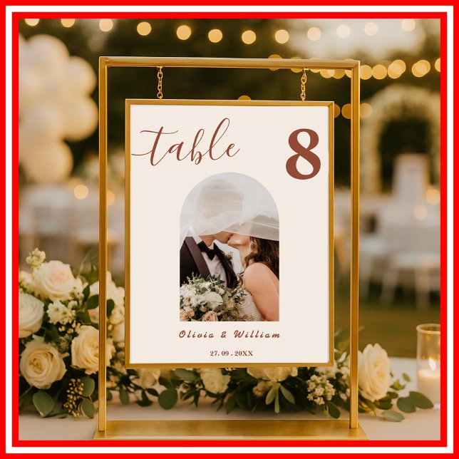 Poster Número de Mesa FOTOGRAFIA Casamento Boho Laranja Q (Criador carregado)