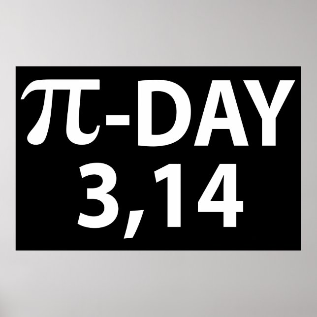Poster Número de pi como pi dia (Frente)