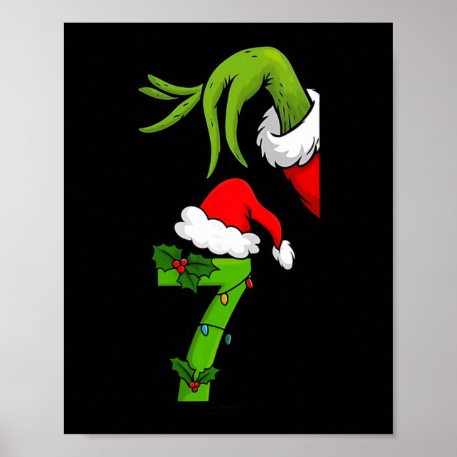 Poster Número Divertido 7 Natal 67 Seis Sete Meme Xmas Ho (Frente)