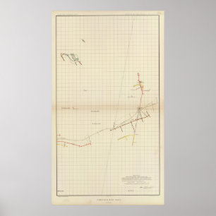 Pôster Número dos mapas de mina de Comstock mim