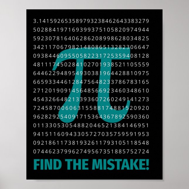 Poster Número Pi Math Dizendo Com Número Pi Encontre A Mi (Frente)