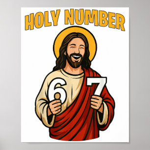 Poster Número Sa-grado 67 Cristão 6 7 Meme Homens Mulhere