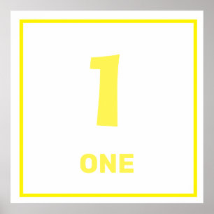 Poster número um amarelo