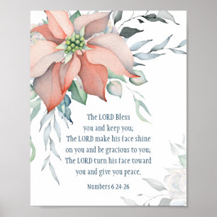 Poster Números 6:24-26 O Senhor Abençoa-te Floral de in