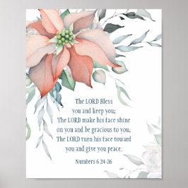 Poster Números 6:24-26 O Senhor Abençoa-Te Floral De Inve