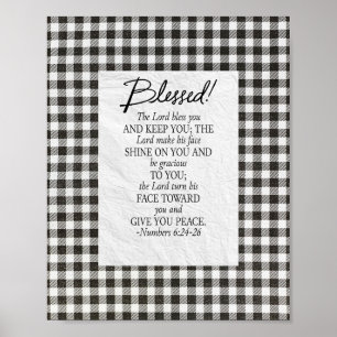 Poster Números 6:24–26 O Senhor te Abençoe Vintage Neutro
